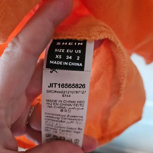 Babydoll Dress‎ Women's Size XS Orange Ruffle Strapless Y2K Style Shein Pastel - Picture 8 of 8